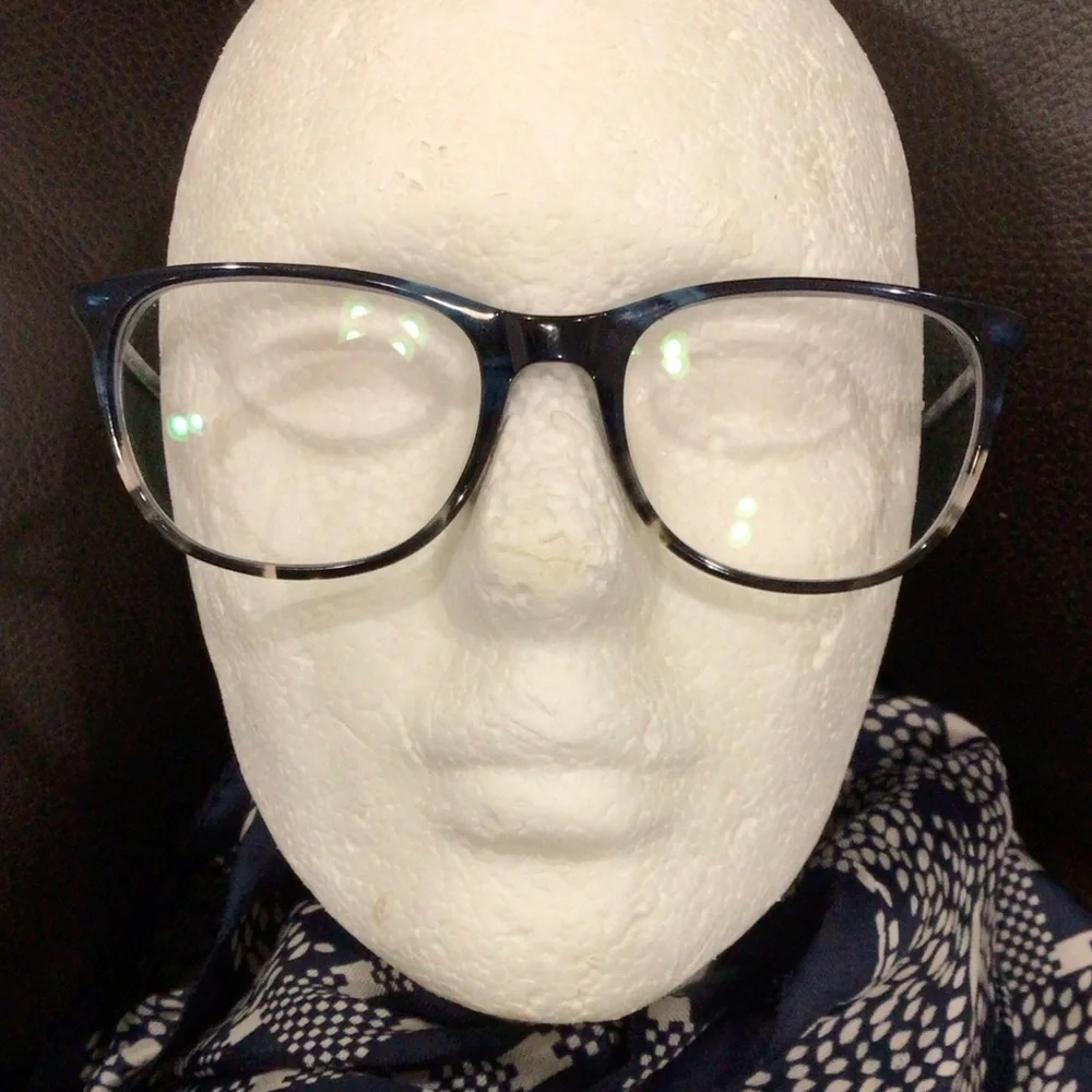Scott Harris Europa SH-602 Denim/Zebra Full Rom Oval Eyeglasses Frames